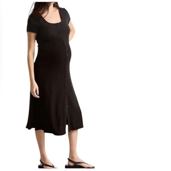 Hatch The Softest Rib Nursing Midi Dress sz 1 - Picture 4 of 9